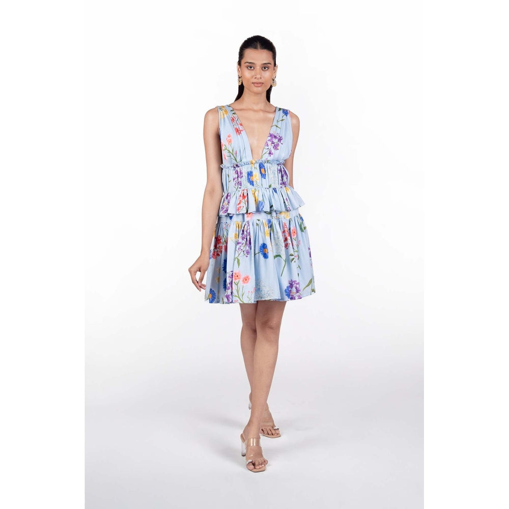 The Whole Nine Yards Blue Ziva Mini Dress