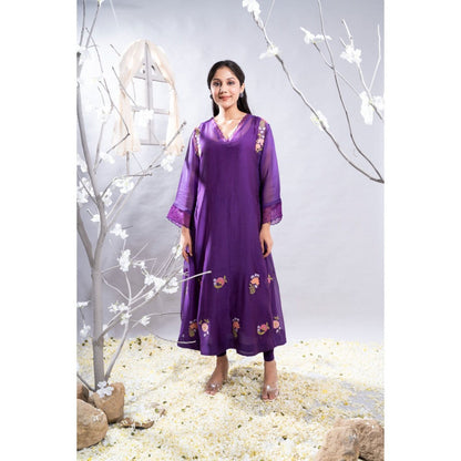 The White Tree Studio Mehrang Motifs Hemline & Cross Smock Kurta with Pant & Inner (Set of 3)