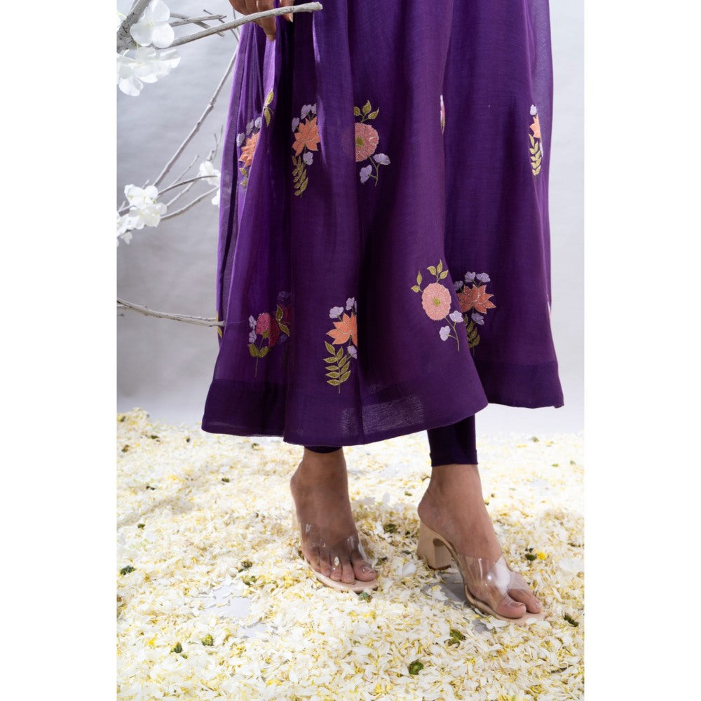 The White Tree Studio Mehrang Motifs Hemline & Cross Smock Kurta with Pant & Inner (Set of 3)