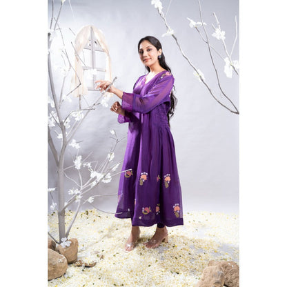 The White Tree Studio Mehrang Motifs Hemline & Cross Smock Kurta with Pant & Inner (Set of 3)