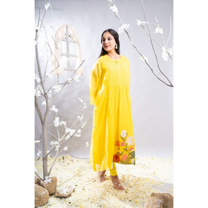 The White Tree Studio Ravina Intricate Pleated Embroidered Kurta with Pant & Inner (Set of 3)