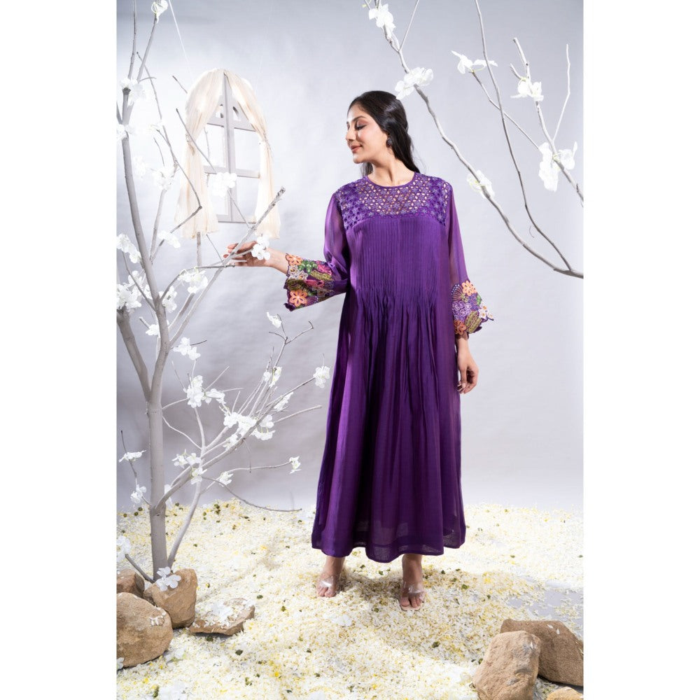 The White Tree Studio Manzar Embroidered Sleeves & Cutwork Kurta with Pant & Inner (Set of 3)