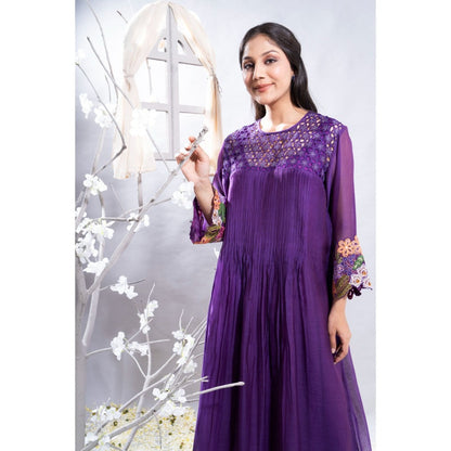 The White Tree Studio Manzar Embroidered Sleeves & Cutwork Kurta with Pant & Inner (Set of 3)