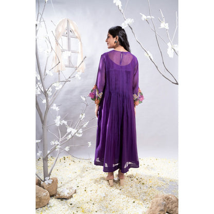 The White Tree Studio Manzar Embroidered Sleeves & Cutwork Kurta with Pant & Inner (Set of 3)