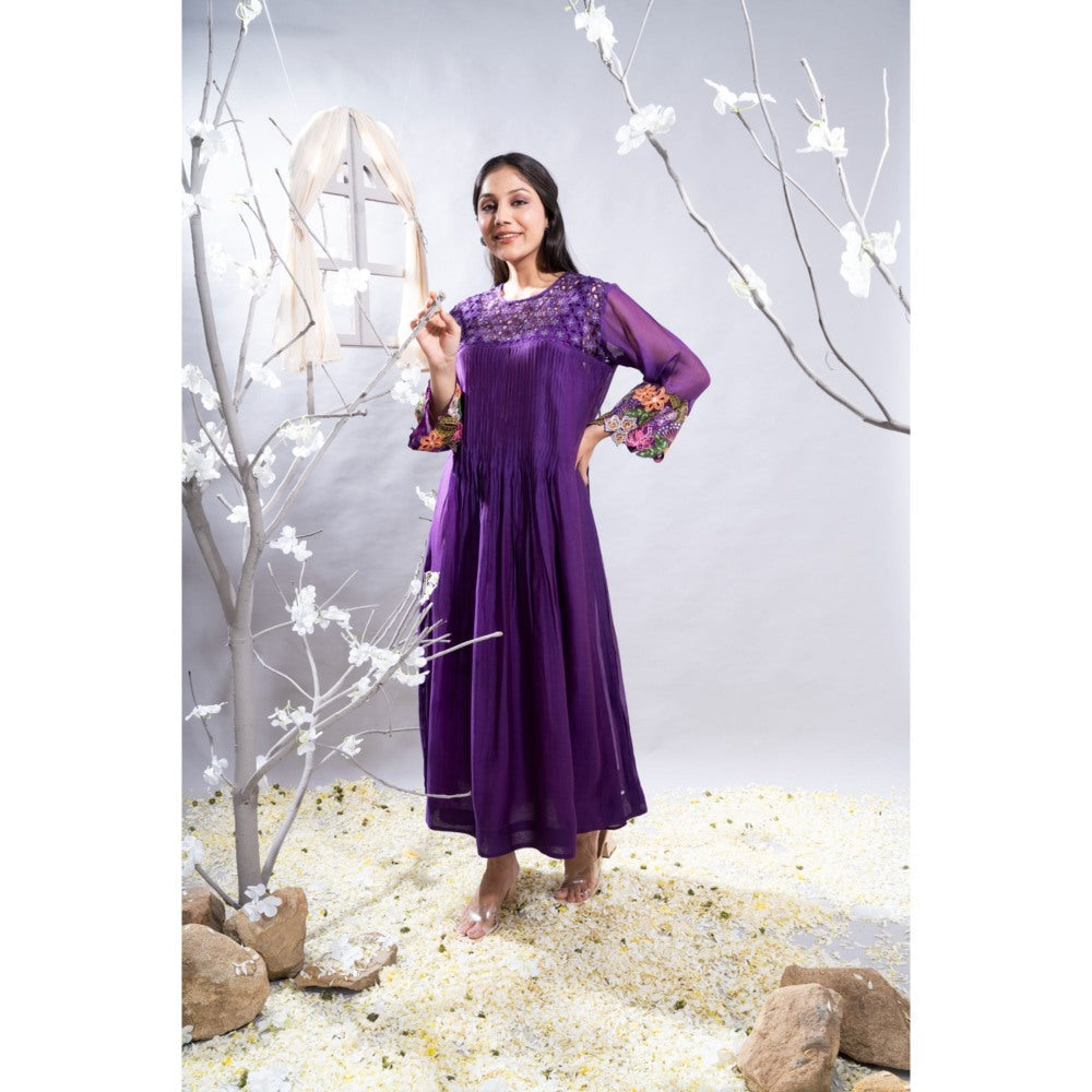 The White Tree Studio Manzar Embroidered Sleeves & Cutwork Kurta with Pant & Inner (Set of 3)