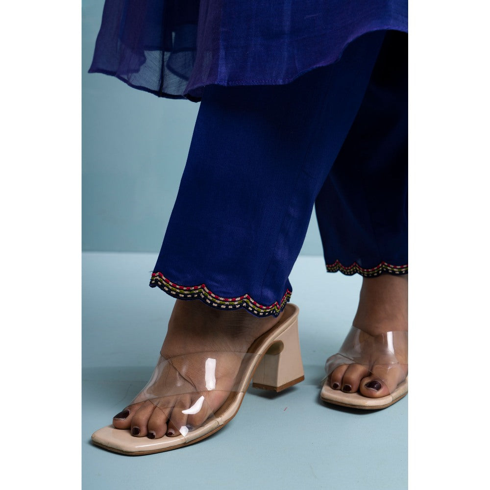 The White Tree Studio Blue Kalidas Kurta with Inner, Pant and Dupatta (Set of 4)