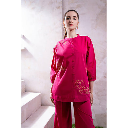 The White Tree Studio Raysa Pink Top With Flared Pants