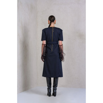 The Dramebaaz Company Celestial Cascade A-Line Dress with Belt (Set of 2)