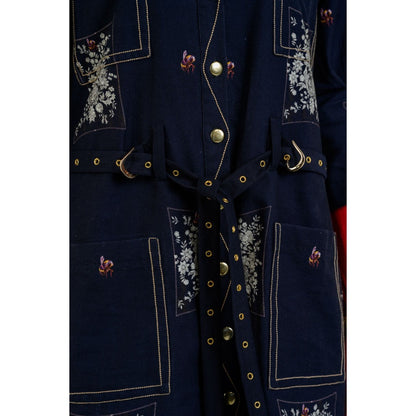 The Dramebaaz Company Midnight Charm Shirts Dress with Belt (Set of 2)