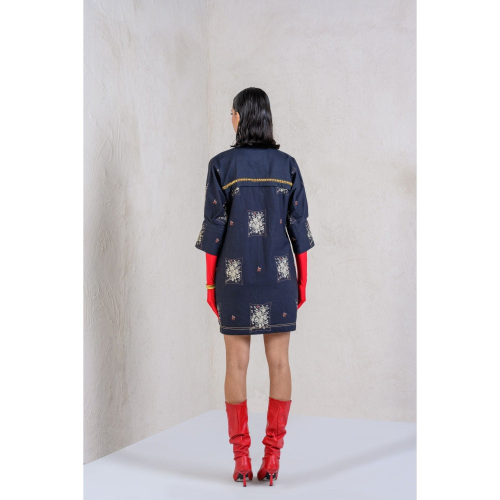 The Dramebaaz Company Midnight Charm Shirts Dress with Belt (Set of 2)