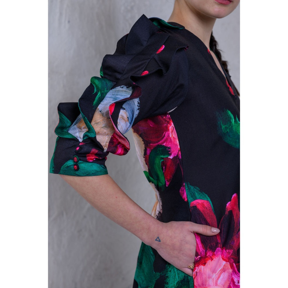 The Dramebaaz Company La-Vie-En-Rose' Ruffle Dress