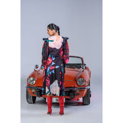 The Dramebaaz Company Carnations Skirt with Bustier and Blazer (Set of 3)