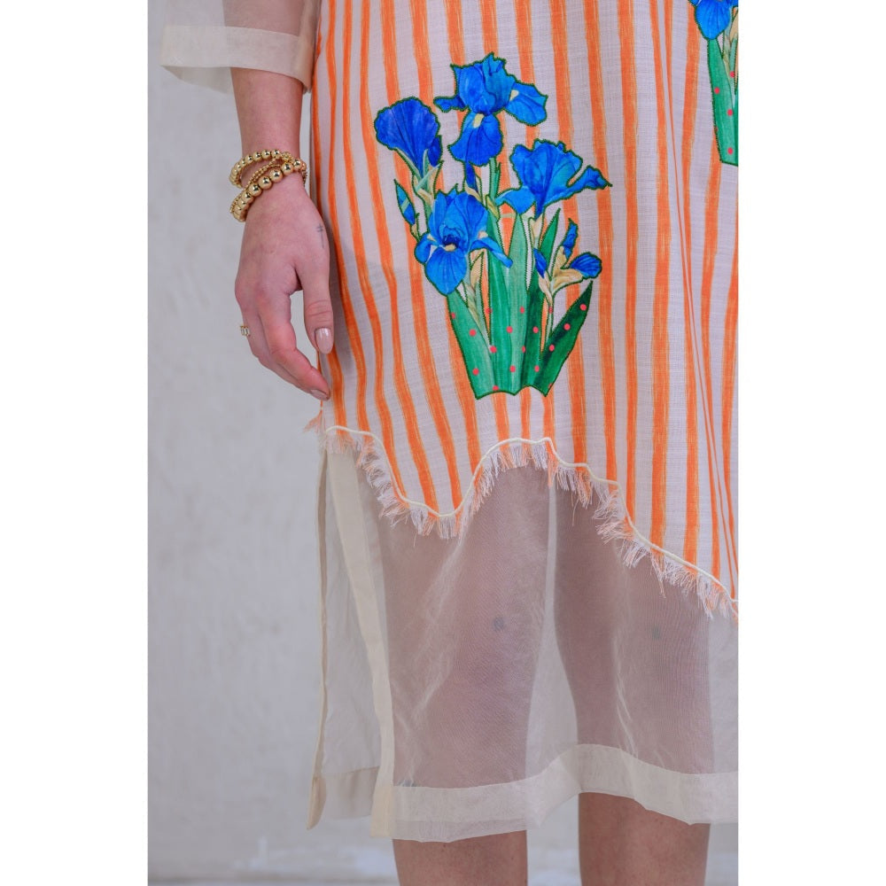 The Dramebaaz Company Zest-Zephyr Frayed Organza Dress