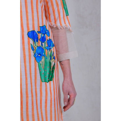 The Dramebaaz Company Zest-Zephyr Frayed Organza Dress
