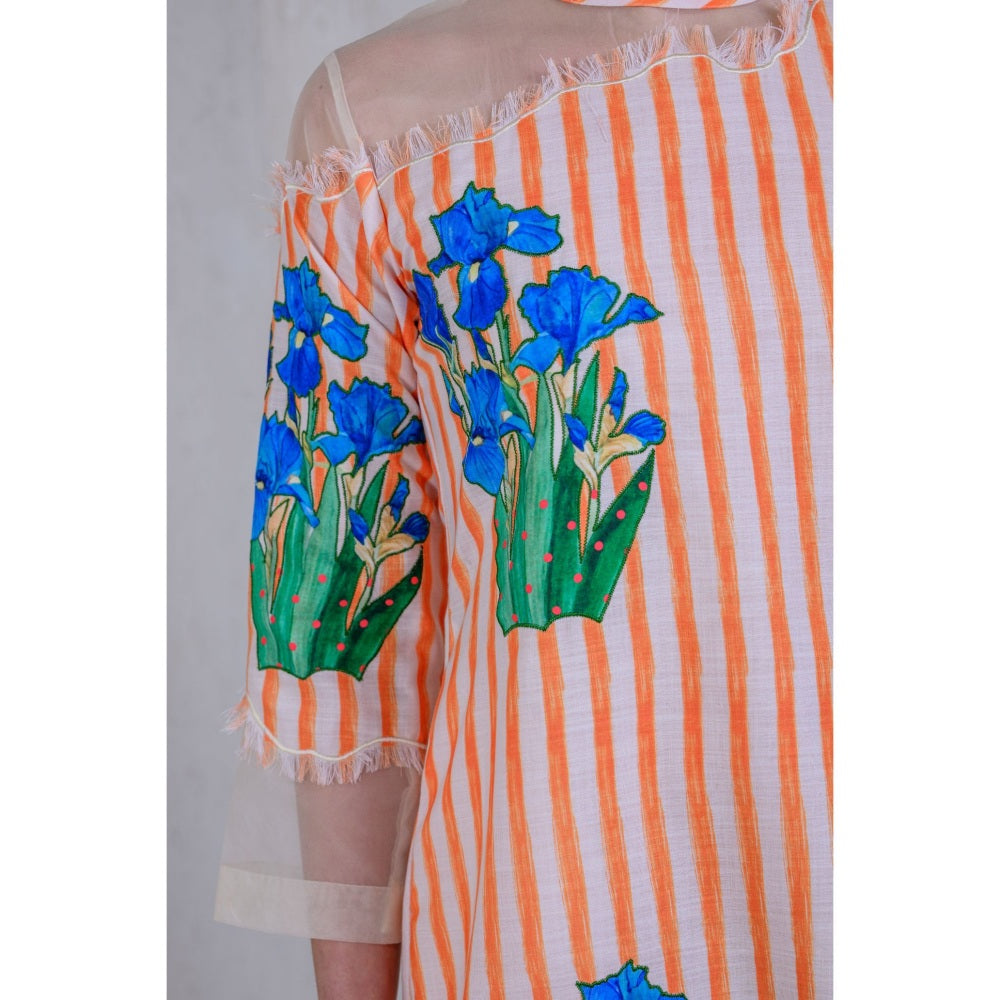 The Dramebaaz Company Zest-Zephyr Frayed Organza Dress