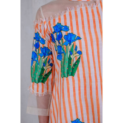 The Dramebaaz Company Zest-Zephyr Frayed Organza Dress
