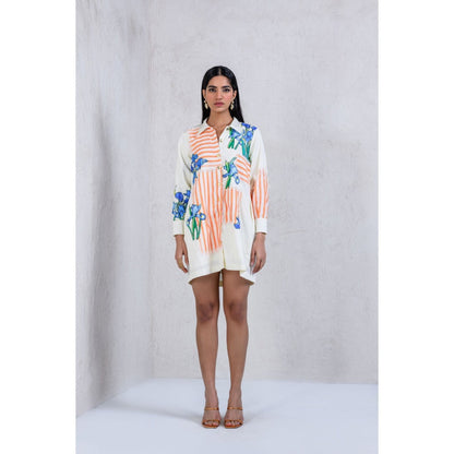 The Dramebaaz Company Floral Rhapsody Shirt Dress