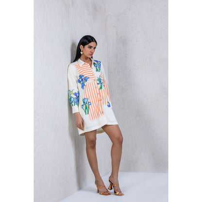 The Dramebaaz Company Floral Rhapsody Shirt Dress