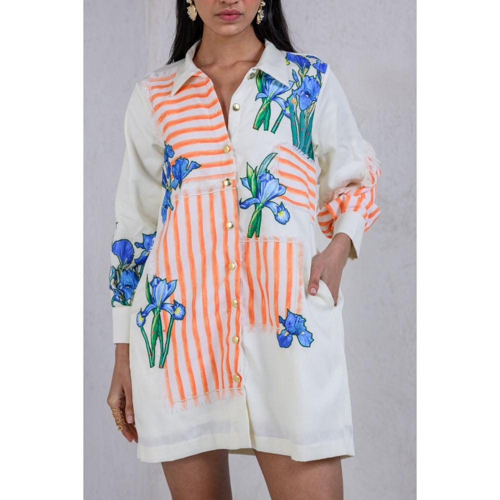 The Dramebaaz Company Floral Rhapsody Shirt Dress