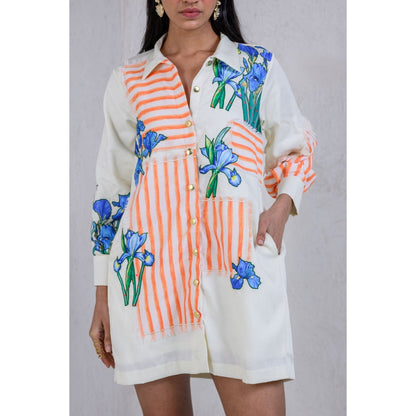 The Dramebaaz Company Floral Rhapsody Shirt Dress
