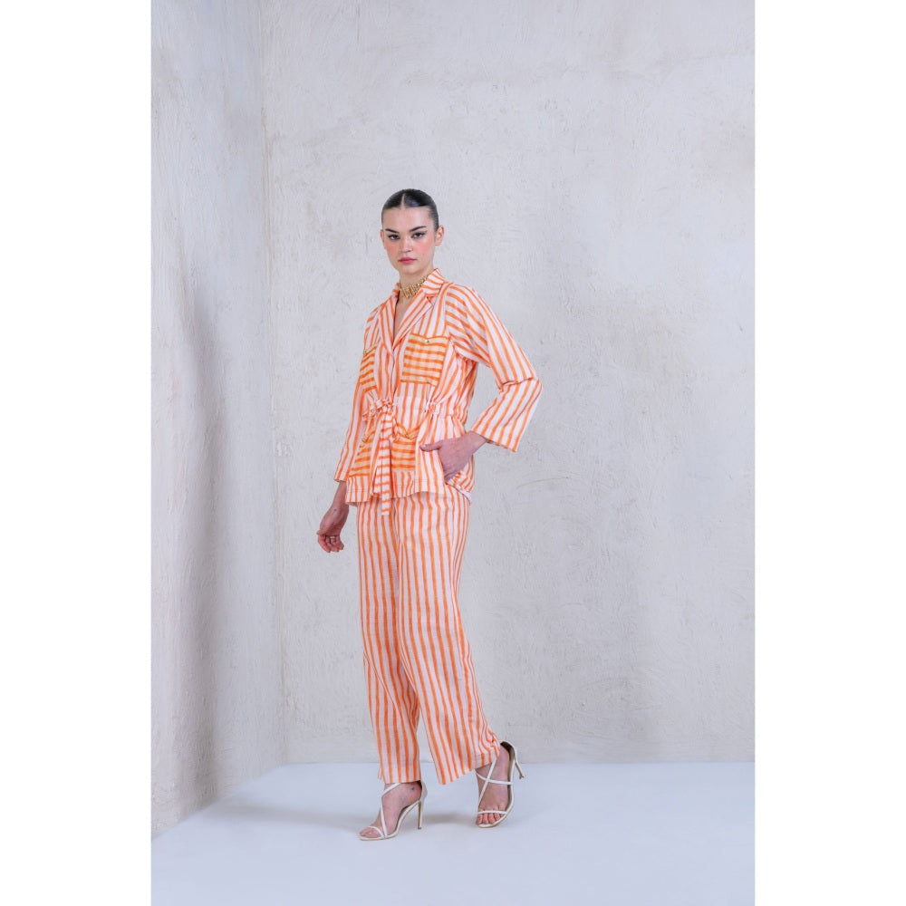 The Dramebaaz Company Collar Neck Meadow Co-Ord (Set of 2)