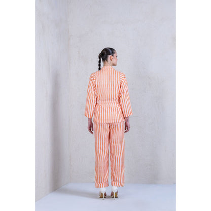 The Dramebaaz Company Collar Neck Meadow Co-Ord (Set of 2)