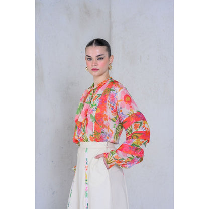 The Dramebaaz Company Botanical Magic Organza Top