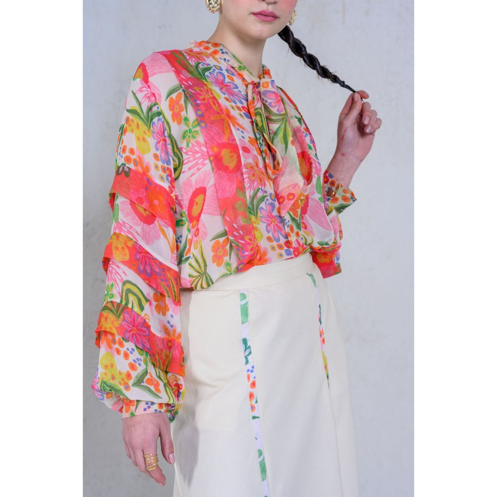 The Dramebaaz Company Botanical Magic Organza Top