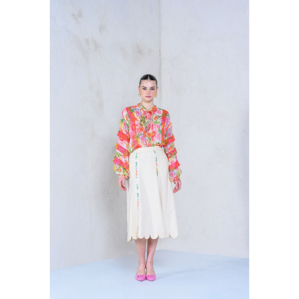 The Dramebaaz Company Botanical Magic Organza Top