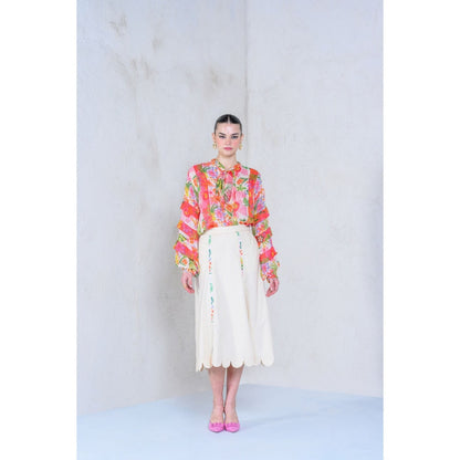 The Dramebaaz Company Botanical Magic Organza Top