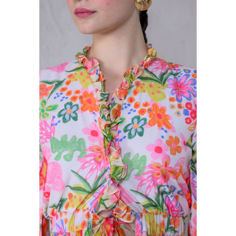The Dramebaaz Company Floral Printed Fiesta Top