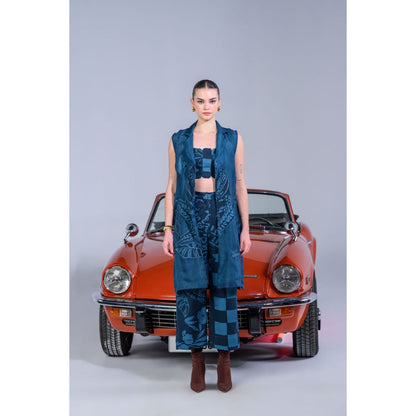 The Dramebaaz Company Nebula Organza Pant with Jacket and Bustier (Set of 3)