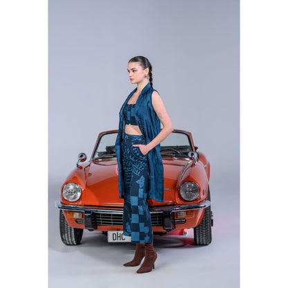 The Dramebaaz Company Nebula Organza Pant with Jacket and Bustier (Set of 3)