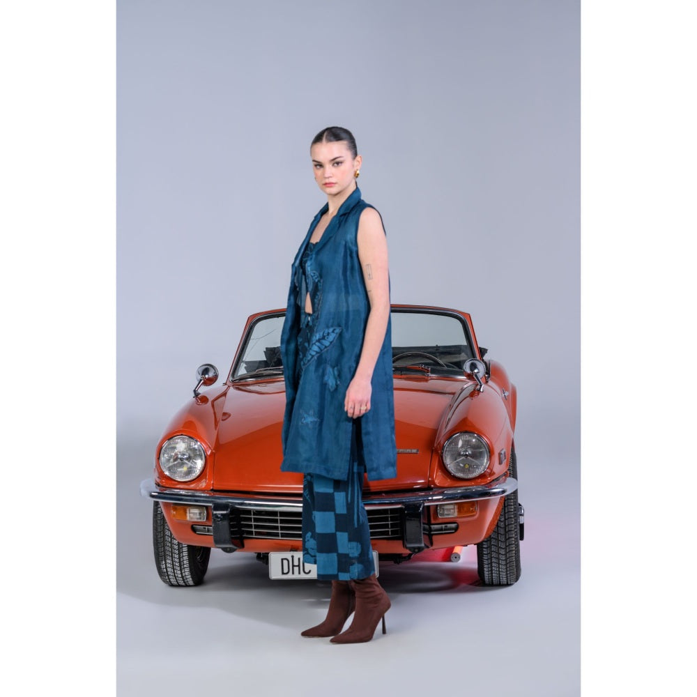 The Dramebaaz Company Nebula Organza Pant with Jacket and Bustier (Set of 3)