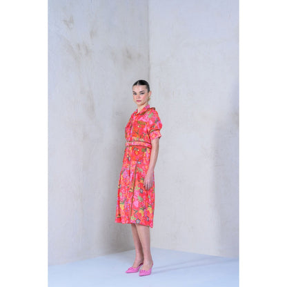 The Dramebaaz Company Prism Petal Shirt Dress with Belt (Set of 2)