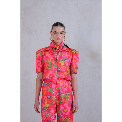 The Dramebaaz Company Pink Printed Wildflower Co-Ord (Set of 2)