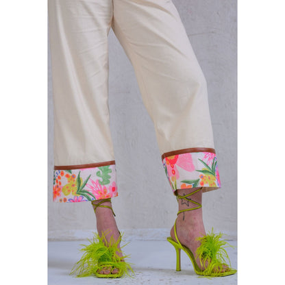 The Dramebaaz Company Floral Vintage Vines Pant and Shirt (Set of 2)