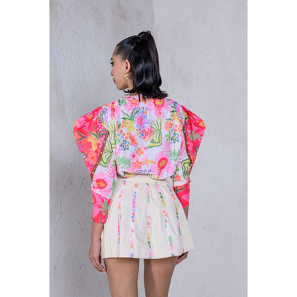 The Dramebaaz Company Floral Pixie Petals Skirt with Top (Set of 2)