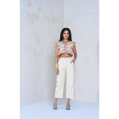 The Dramebaaz Company Fairy Floss Pant with Crop Top (Set of 2)