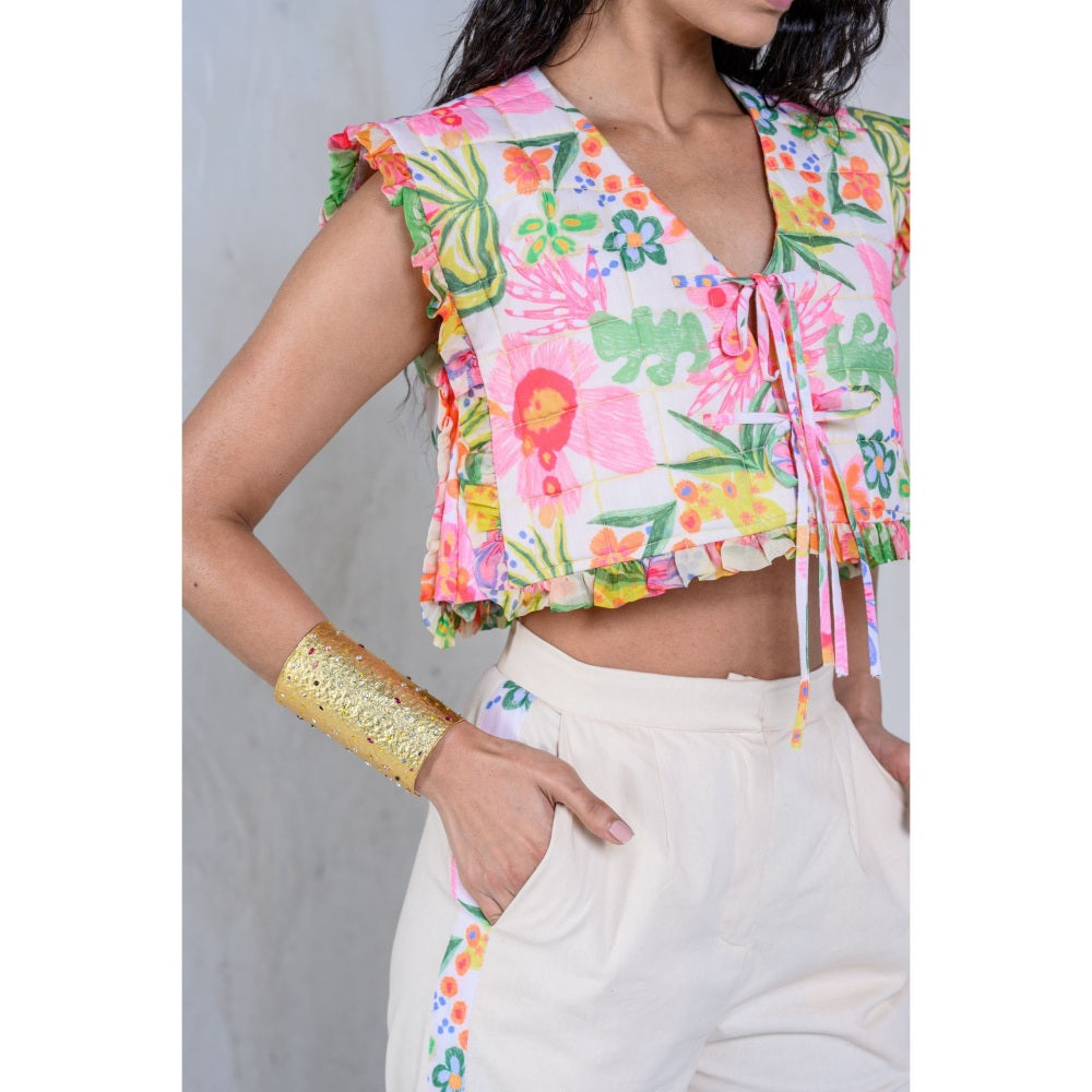 The Dramebaaz Company Fairy Floss Pant with Crop Top (Set of 2)