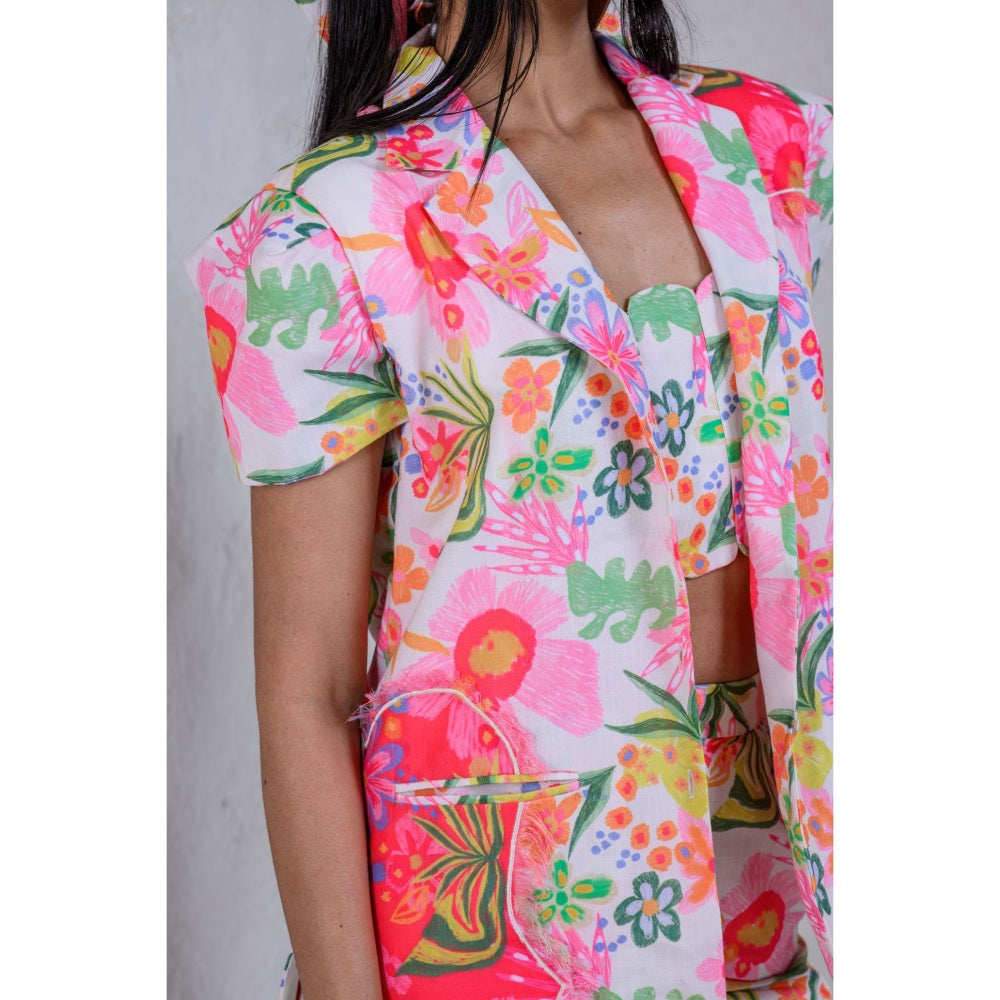 The Dramebaaz Company Moonlit Mimosa Blazer with Bustier and Shorts (Set of 3)