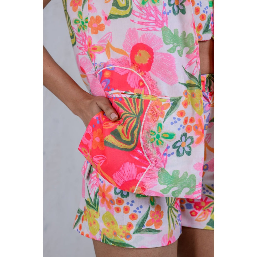 The Dramebaaz Company Moonlit Mimosa Blazer with Bustier and Shorts (Set of 3)