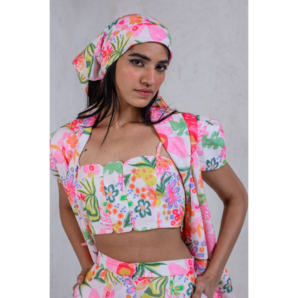 The Dramebaaz Company Moonlit Mimosa Blazer with Bustier and Shorts (Set of 3)