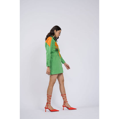 The Dramebaaz Company April Green Shirt Dress with Belt (Set of 2)