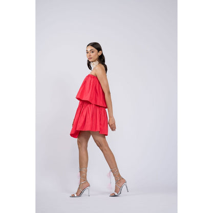 The Dramebaaz Company Pink Punch Tier Dress