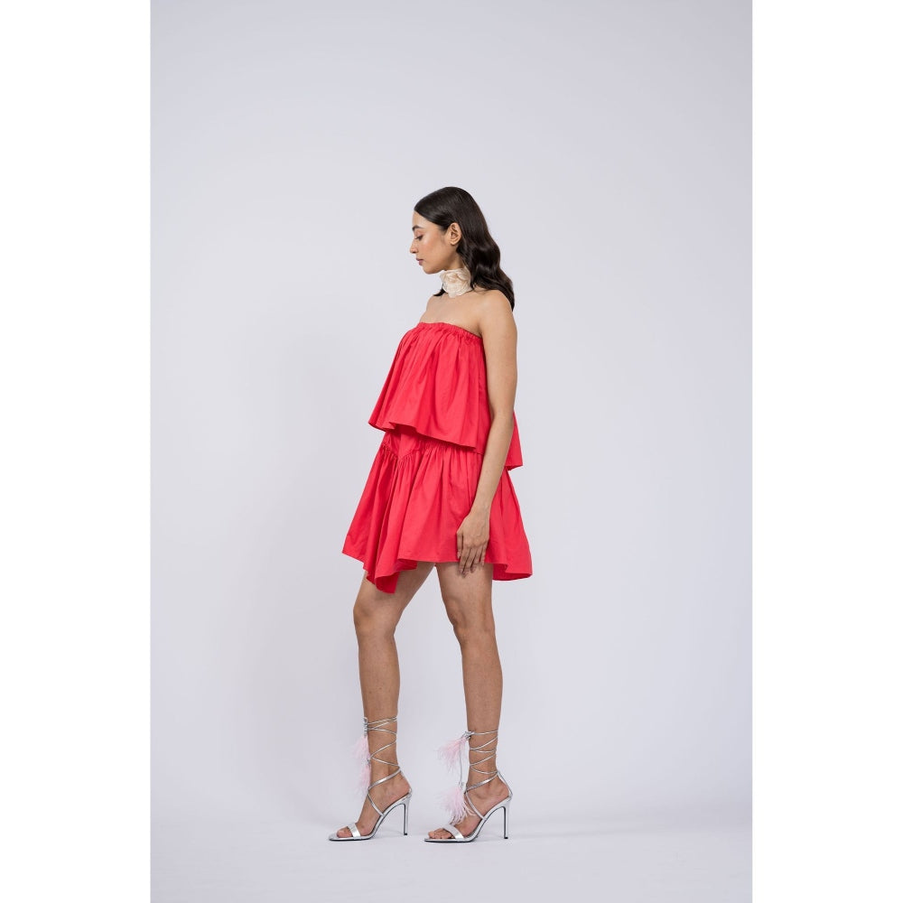 The Dramebaaz Company Pink Punch Tier Dress