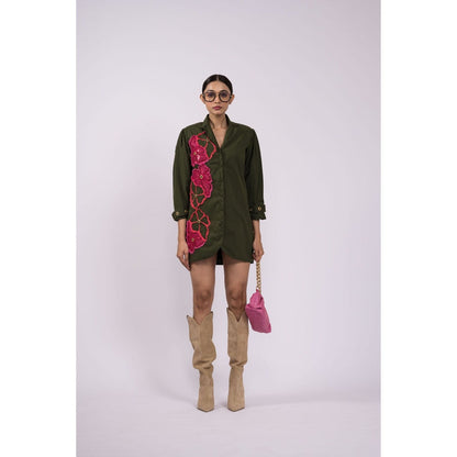 The Dramebaaz Company Petal Cascade Blazer Dress