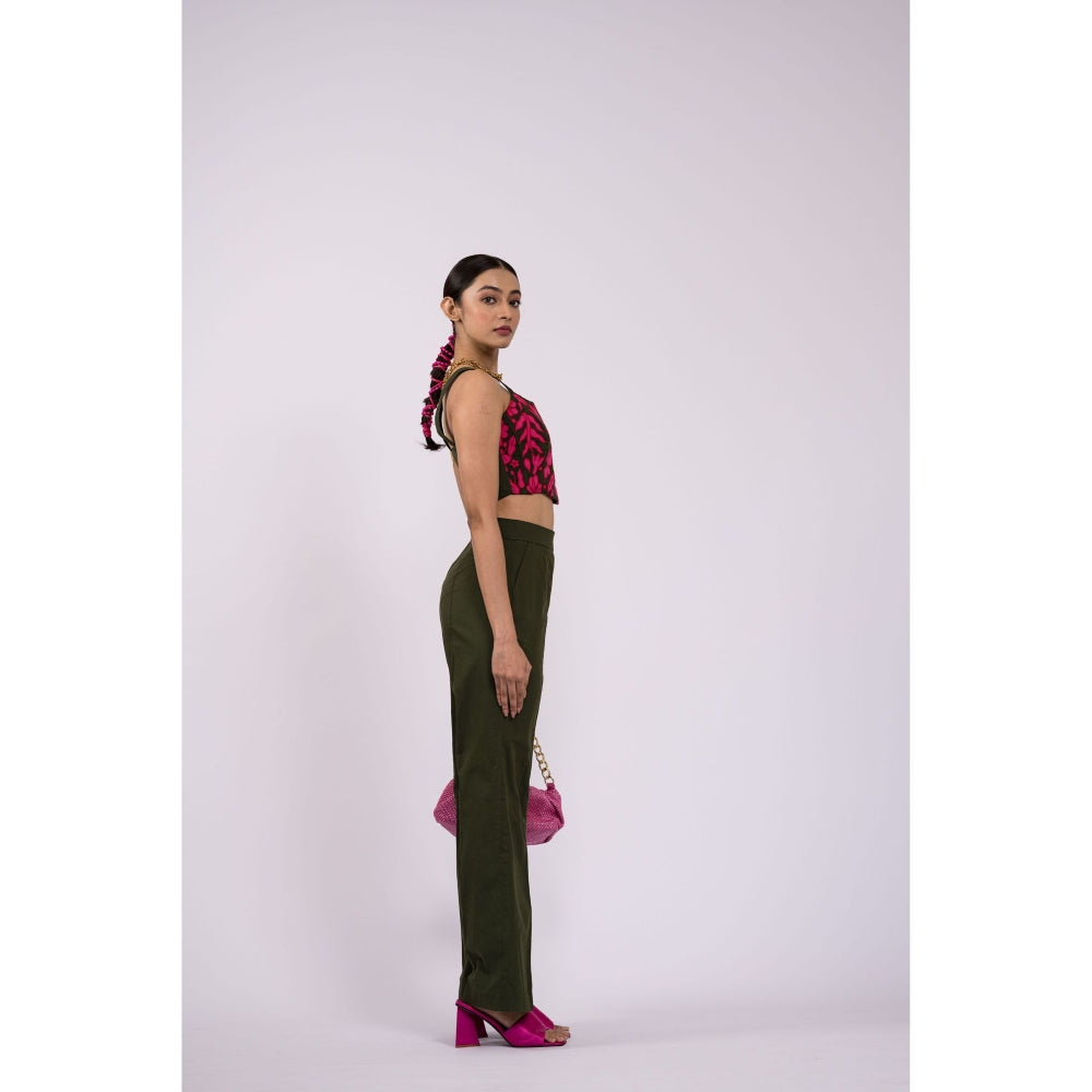 The Dramebaaz Company Aloha Floral Embroidered Corset with Pant (Set of 2)