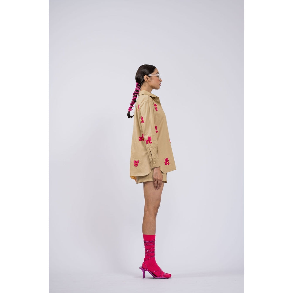 The Dramebaaz Company Roseate Embroidered Skirt Set (Set of 3)