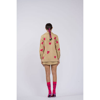 The Dramebaaz Company Roseate Embroidered Skirt Set (Set of 3)